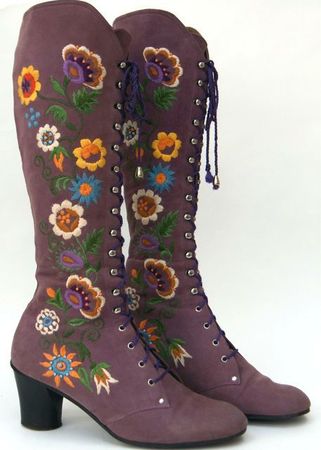 70s flower vintage boots