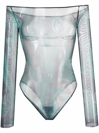 Zhilyova Sheer Marbled Bodysuit - Farfetch