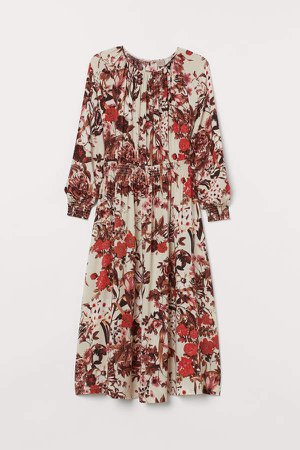 H&M+ Dress with Smocking - Beige
