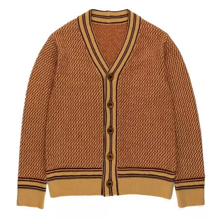 OXKNIT Men Vintage Clothing 1960s Mod Style Casual Brown knit Cardigan With Buttons – OXKnit