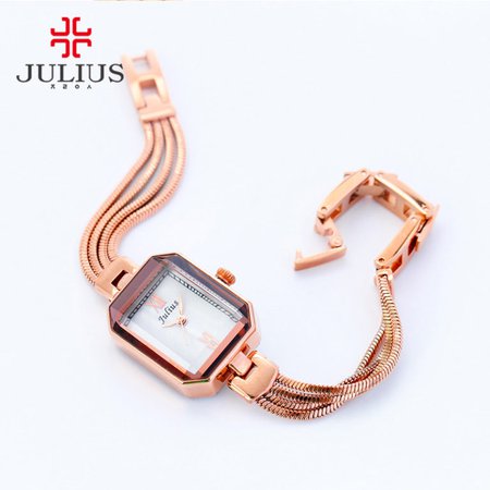 JULIUS Rectangle Latest Ladies Watches 7mm Ultra Thin Famous Brand Designer Watch Copper Bracelet Rose Gold Silver 2017 JA-716 – MyFashionBuy
