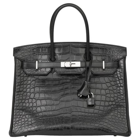 2014 Hermès Black Matte Mississippiensis Alligator, Clemence and Box Calf Leather For Sale at 1stdibs