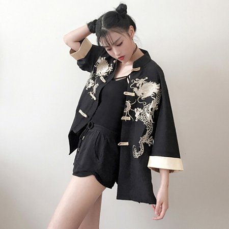 Tangsuit Chinese Style Shirt Dragon Traditional Chinese Clothing for Women Vintage Party Fashion Jacket Wushu Hanfu Embroidery|Tops| - AliExpress
