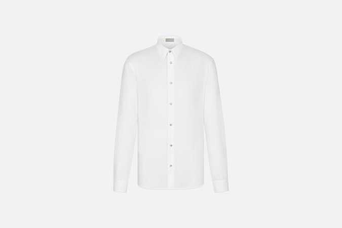 White Piqué Cotton Dress Shirt - Ready-to-Wear - Men's Fashion | DIOR