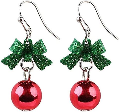 Amazon.com: Ribbon Bowknot Cute Festive Red Green Ball Ornament Dangle Earrings for Women Teen Girls Fish Hook Dangling Hypoallergenic Christmas Festival Party Jewelry Gifts for Bff Daughter Thanksgiving: Clothing, Shoes & Jewelry