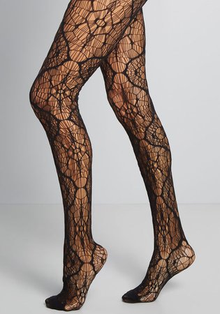 Most Ornate to Date Tights Black | ModCloth