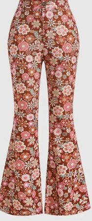 Shein Mod Floral Flare Pants
