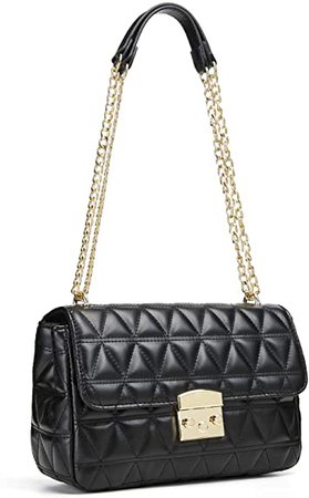 Luxury Quilted Purse Crossbody Bag with Chain (Black): Amazon.com