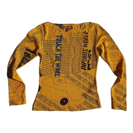 Miss Sixty Printed Yellow Long Sleeve Top