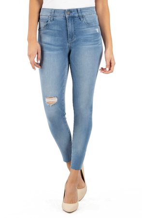 Connie Ripped High Waist Ankle Skinny Jeans