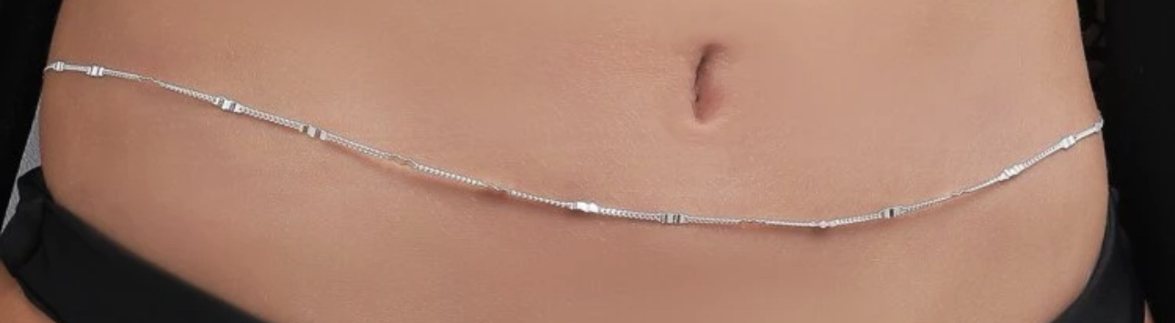 silver belly chain