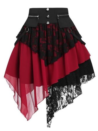 black & red skirt