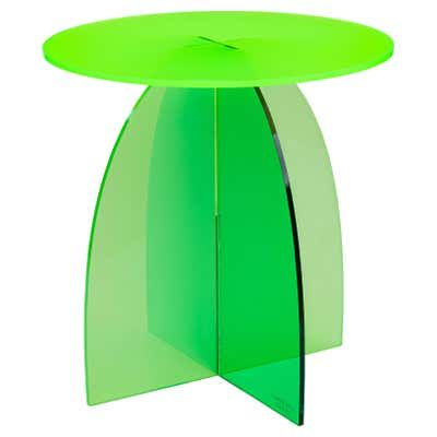 lime green acrylic side table