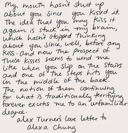 alex turner love letter - Google Search
