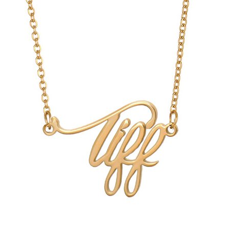 18k Gold Plated Dainty Tiff Name Necklace Pendant Charm Jewlery Mother Day Gift - Walmart.com