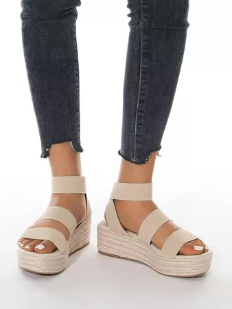 Espadrille Sole Strap Wedge Sandals | SHEIN USA