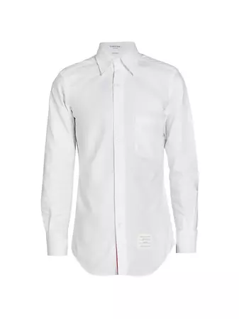 Shop Thom Browne Classic Button-Down Long-Sleeve Dress Shirt | Saks Fifth Avenue