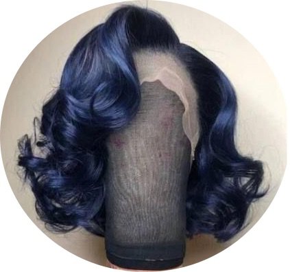 blue short wig