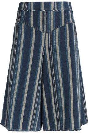 Striped Cotton-blend Shorts