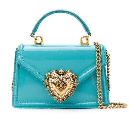 DOLCE & GABBANA Devotion Medium Quilted Crossbody Bag in teal