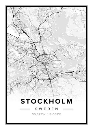 Beautiful map poster of Stockholm, 50x70cm - Mapiful
