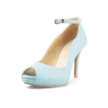 Mary Anne Blue Custom Made Heels Pastel Blue Peep Toe Pumps | Etsy