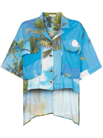 Natasha Zinko Hawaiian Print Dip Hem Shirt - Farfetch