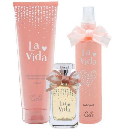 Kit La Vida Perfume Feminino, Body Splash e Loção Hidratante Ciclo Cosmeticos nas Lojas Americanas.com