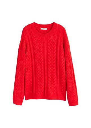 MANGO Openwork cable-knit sweater