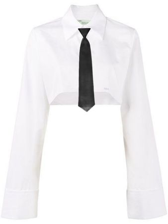 white shirt with black tie