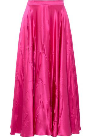 GUCCI Silk-blend satin midi skirt