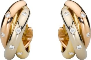 CRB8031700 - Trinity earrings - White gold, yellow gold, pink gold, diamonds - Cartier