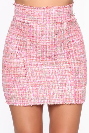 Stretching Subtle Skirt pink tweed