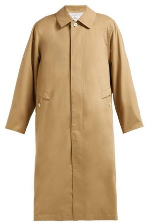 Peach Single Breasted Cotton Twill Trench Coat - Womens - Camel