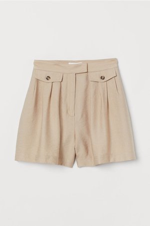 Fitted Shorts - Beige - Ladies | H&M US