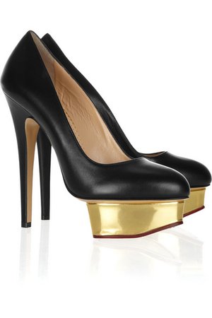 Charlotte Olympia | The Dolly leather platform pumps | NET-A-PORTER.COM