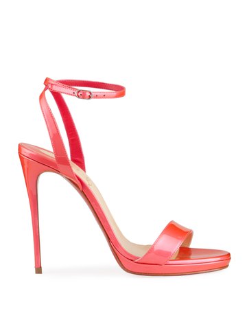 Christian Louboutin 120mm Loubi Queen Patent Red Sole Sandals