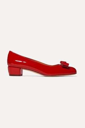 Red Vara bow-embellished patent-leather pumps | Salvatore Ferragamo | NET-A-PORTER