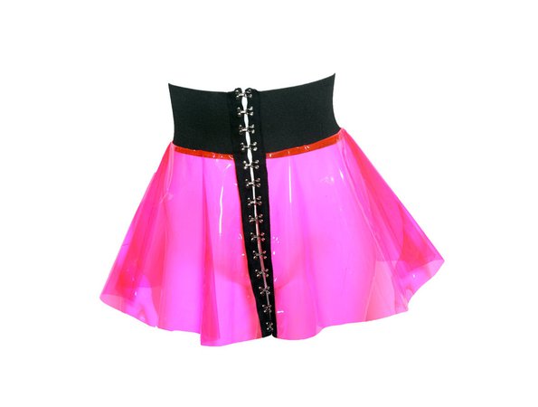 MJTrends Hot pink transparent vinyl skirt $2.39