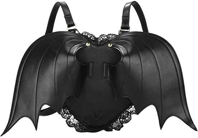 Amazon.com: MakerFocus Batwing Backpack Novelty Black Bat Wings Backpack Wing Gothic Goth Punk Lace Lolita Bag: Clothing