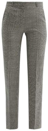 X Claire Thomson Jonville X Claire Thomson-jonville - Fulham Prince Of Wales Wool Trousers - Womens - Grey Multi
