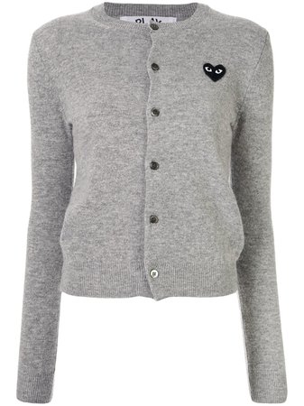 Comme Des Garçons Play Logo Embroidered Buttoned Cardigan - Farfetch