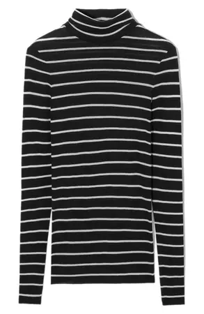 COS Stripe Merino Wool Turtleneck Sweater | Nordstrom