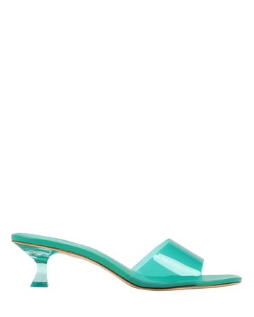 Larroudé Vivi PVC Slide Sandals in Green | INTERMIX®