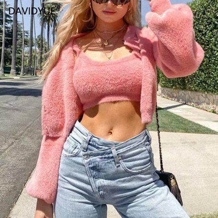 Pink sweater women cardigan fall 2019 knitted sweater streetwear long sleeve korean sweater vintage womens clothing-in Cardigans from Women's Clothing on AliExpress