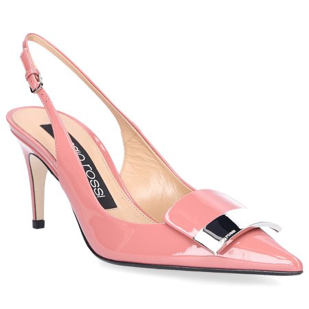 Sergio Rossi Slingback Pumps SR1 patent leather Logo pink online shopping - mybudapester.com