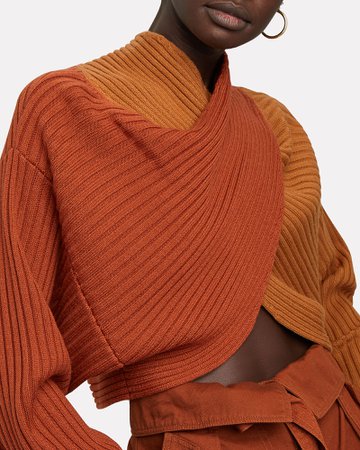 AMUR Milena Cut-Out Rib Knit Sweater | INTERMIX®