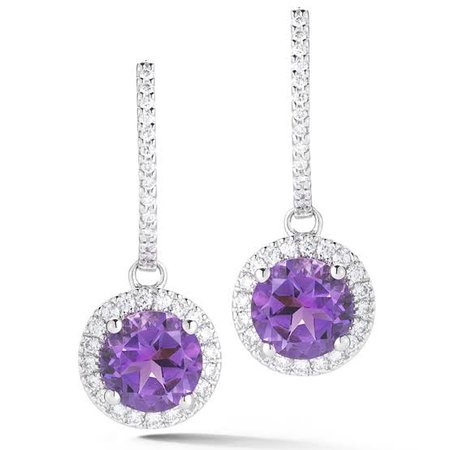 amethyst and diamond earrings - Google Search