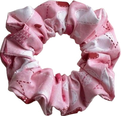 crafty pink and red valentines scrunchie