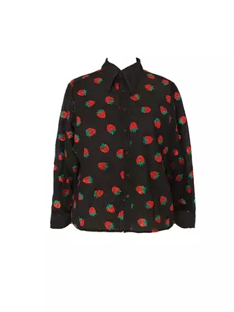 Strawberry Shirt Black – Lirika Matoshi
